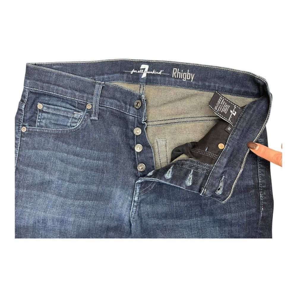 7 For All Mankind Men's Button Fly Rhigby Dark Wash Blue Jeans Size 31 - Picture 2 of 8